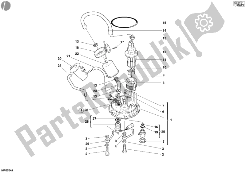 Wszystkie części do Pompa Paliwowa Ducati Sport ST4 S USA 996 2005
